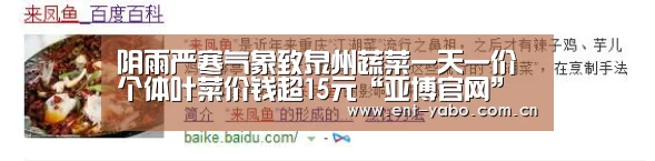 阴雨严寒气象致泉州蔬菜一天一价 个体叶菜价钱超15元“亚博官网”(图1) 亚博官网